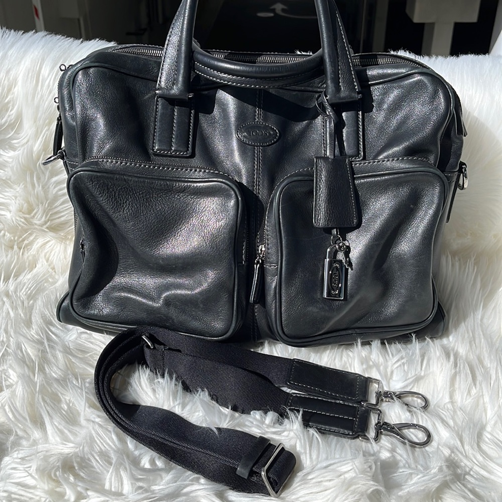 Authentic TOD’S Black Leather Laptop/Briefcase Bag
